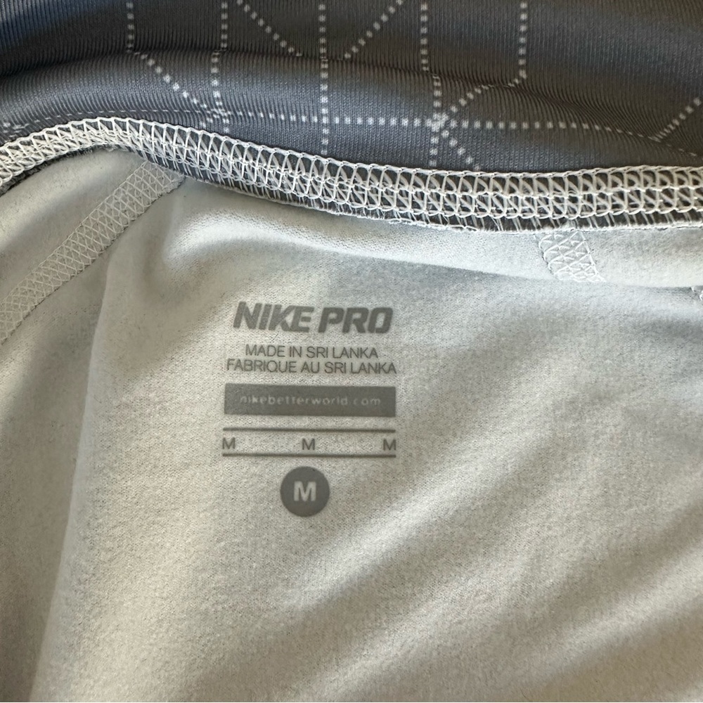 Nike PRO Dri-Fit Fleece 1/4 Zip White Grey Top Size M - Picture 10 of 12